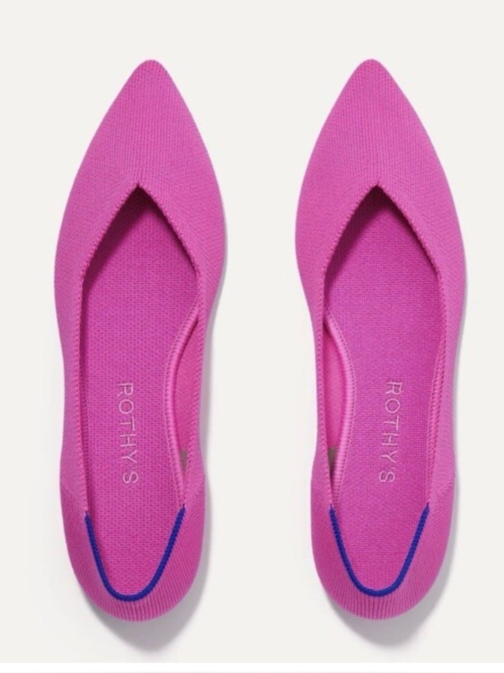 Rothy’s The Point Berry Ballet Flats, Rare Retired Colorway, New, Size 10.5
